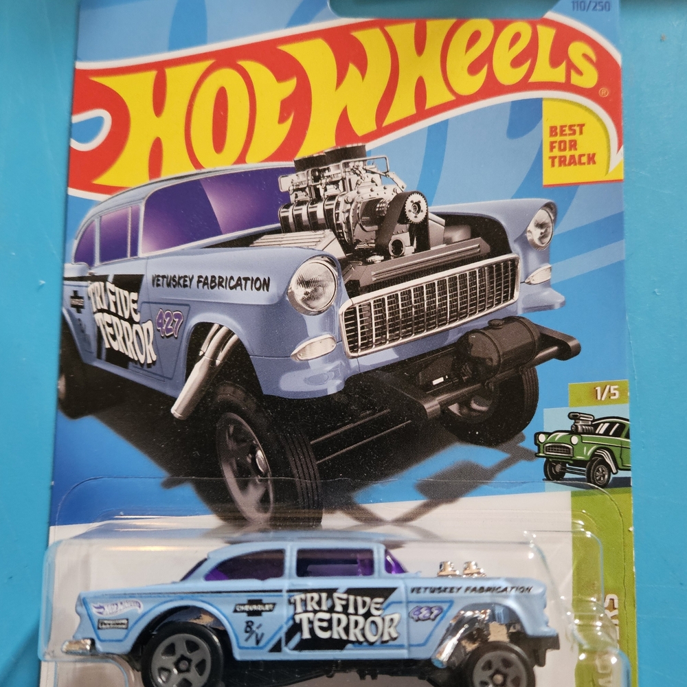 Hot Wheels Tri-Five Terror, '55 Chevy Belair, '62 Corvette